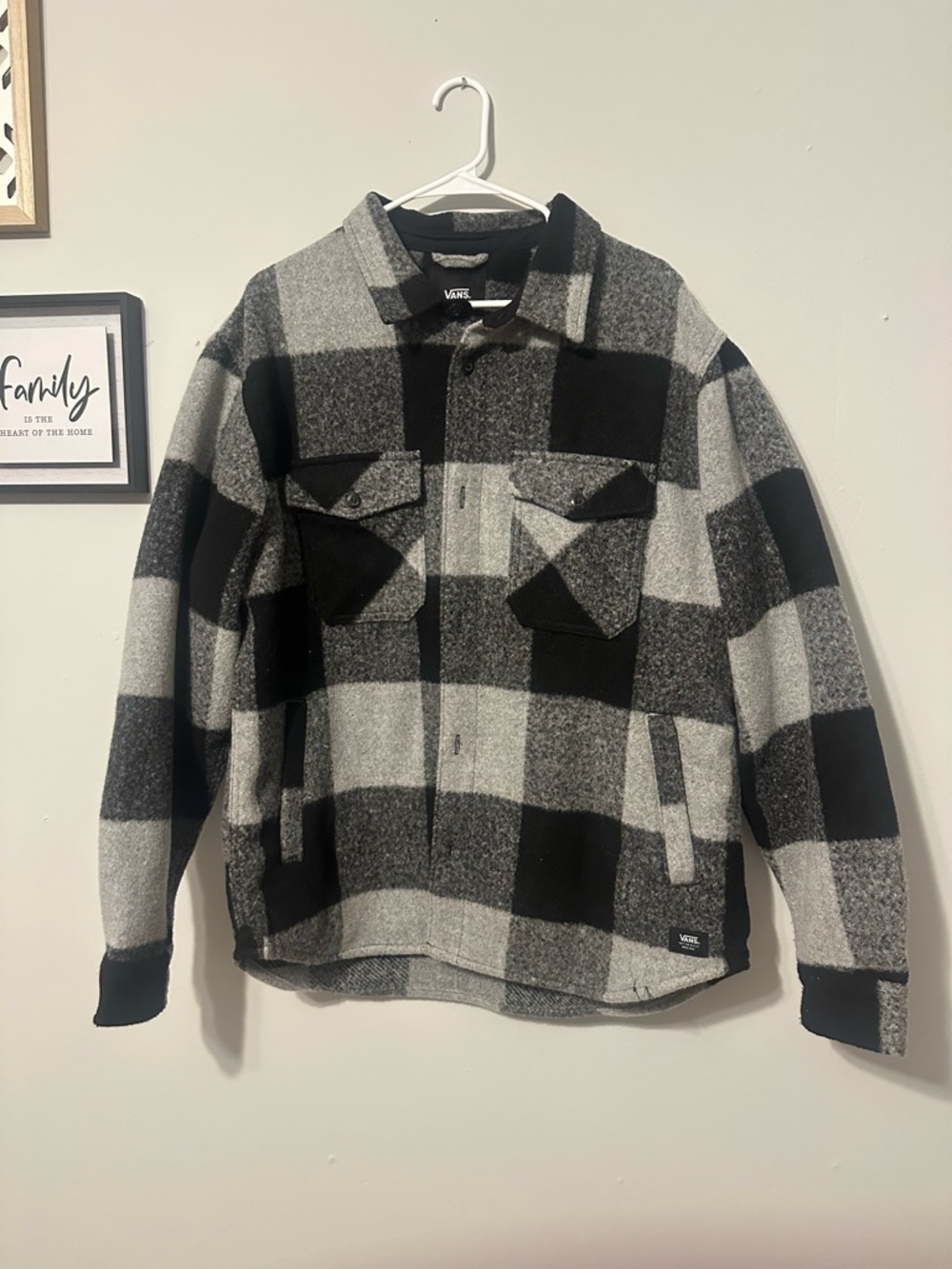 Vans Black and Gray Buffalo Check Shacket